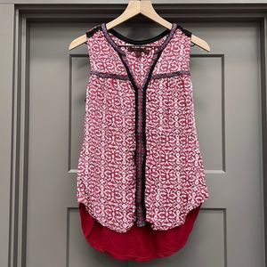 A Common Thread embroidered sleeveless tunic, red/multi, sz M